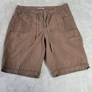 St. John's Bay Women's Shorts 18W Brown 100% Cotton Pockets Drawstring BRO29E